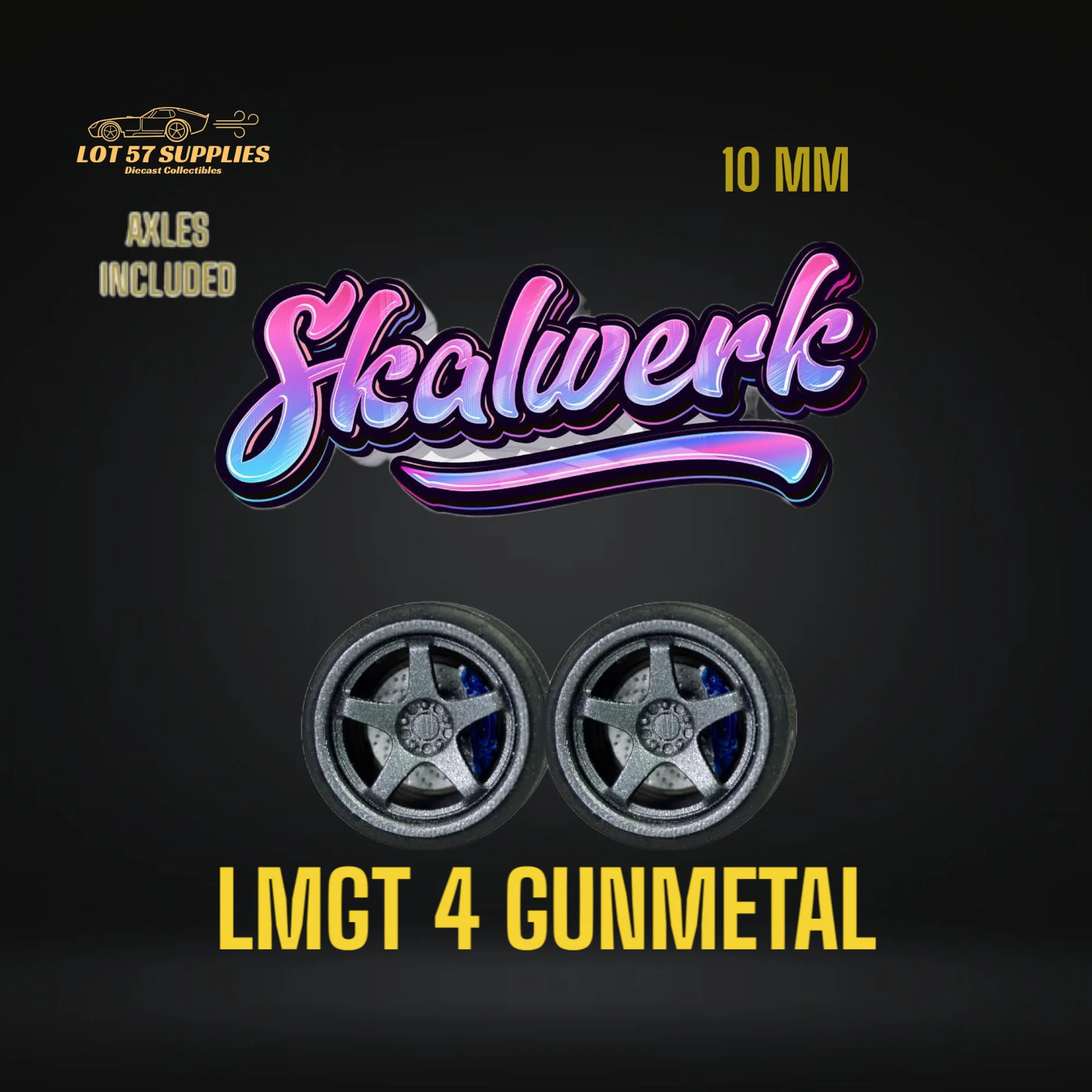 SKALWERK Wheels 1:64 10mm High Quality Wheels With Bearing System Group 3 *AXLES INCLUDED* - Image 3