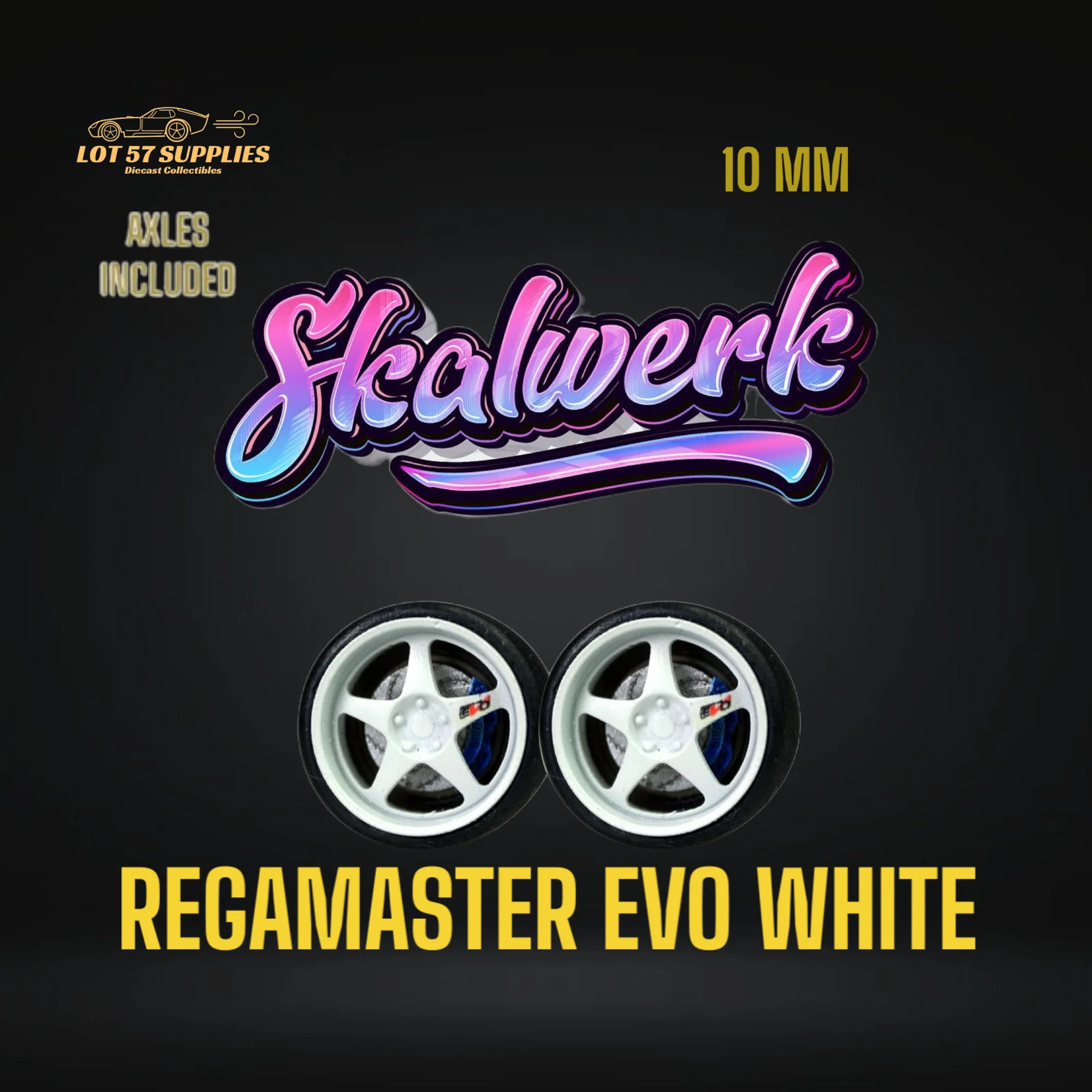 SKALWERK Wheels 1:64 10mm High Quality Wheels With Bearing System Group 3 *AXLES INCLUDED* - Image 4