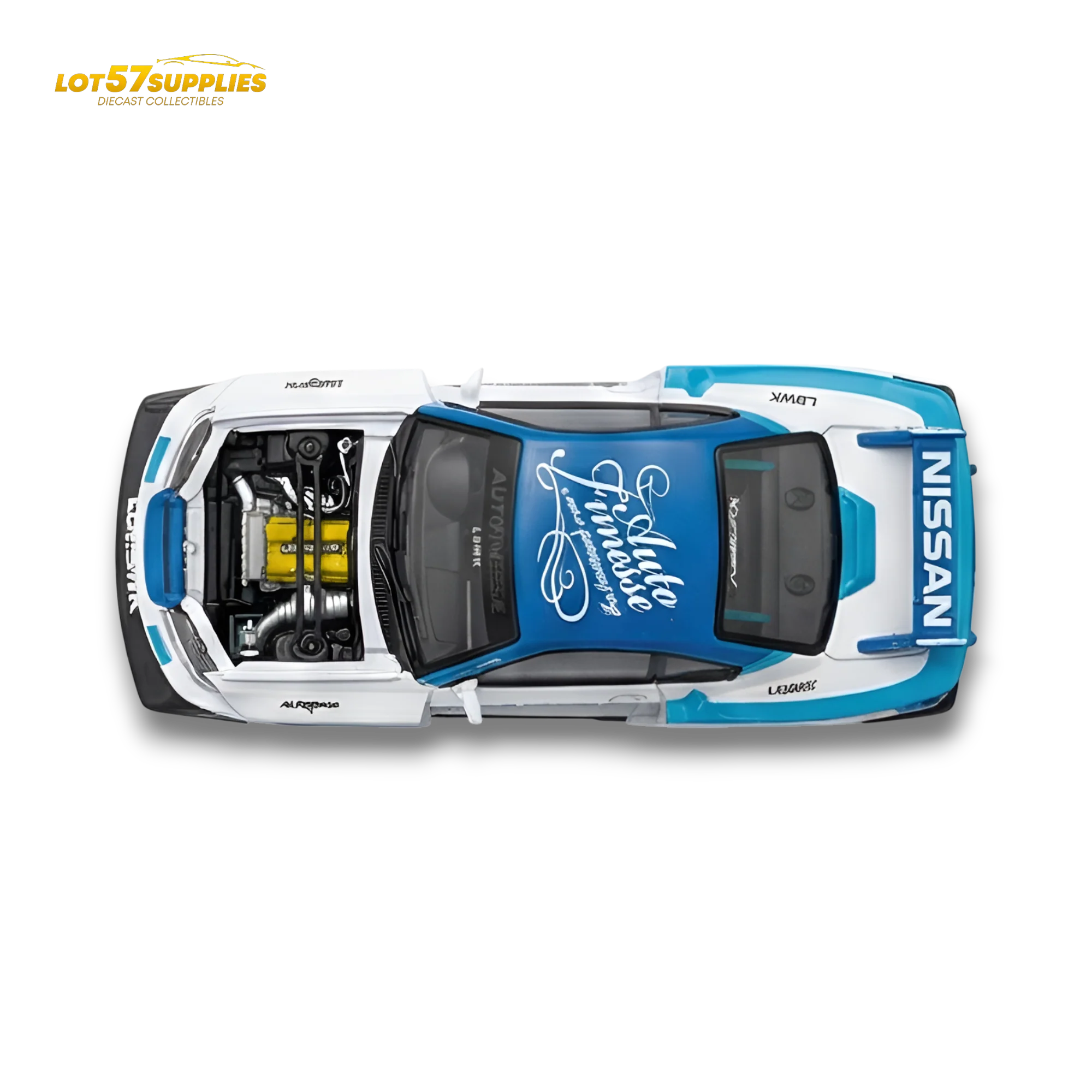 TPC Silvia S15 LBWK Blue - White 1:64 - Image 3